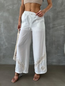 Topshow Cream Lace-Up Wholesale Trousers #4