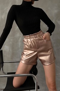 Topshow Copper Leather Wholesale Shorts #4