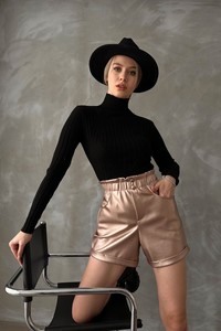 Topshow Copper Leather Wholesale Shorts #1