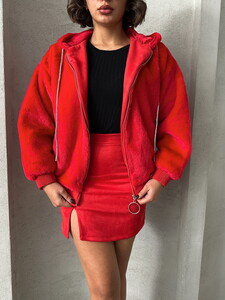 Topshow Red Plush Wholesale Coat #3