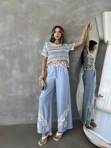 Topshow Blue Lace-Up Wholesale Trousers #2