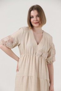 Topshow Stone Sleeve Raw Laced Wholesale Dress #4