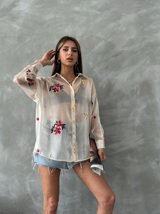 Topshow Stone Embroidered Organza Wholesale Shirts #3