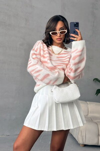 Topshow Bone-Pink Soft Textured Knitwear Sweater | K-098 #1