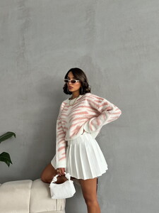 Topshow Bone-Pink Soft Textured Knitwear Sweater | K-098 #3