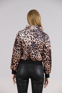 Topshow Leopard Collar Quilted Zipper Wholesale Coat #4