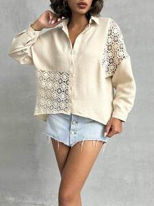 Topshow Stone Pattern 11747 Wholesale Shirt with Lace Detail #4