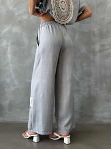 Topshow Gray Lace-Up Wholesale Trousers #5