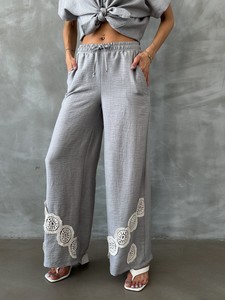 Topshow Gray Lace-Up Wholesale Trousers #3