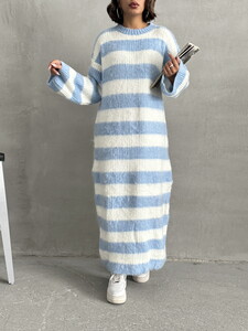 Topshow Baby Blue Wholesale Knit Dress #4