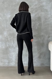 Topshow Black Suede Wholesale Trousers #5