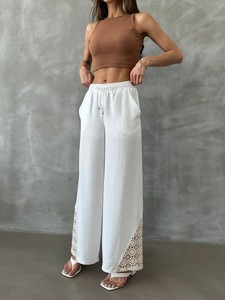 Topshow Cream Leg Lace Wholesale Trousers #4