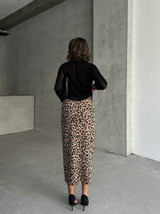 Topshow Mink Black Leopard Printed Wholesale Skirt #5