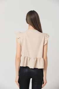 Topshow Raw Zero Sleeve Raw Wholesale Blouse #5