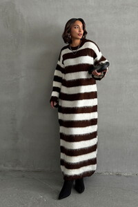 Topshow Dark Coffee Wholesale Knit Dress #1