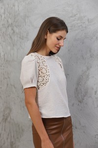 Topshow Stone Shoulder Lace Wholesale Blouse #2