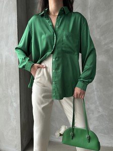 Topshow Emerald Pocket Satin Wholesale Shirt #3