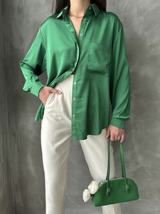 Topshow Emerald Pocket Satin Wholesale Shirt #2