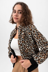 Topshow Leopard Patterned Plush Wholesale Coat #2