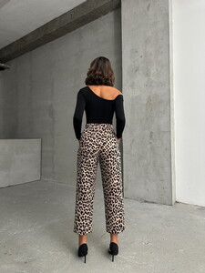 Topshow Stone Black Leopard Printed Pants #5