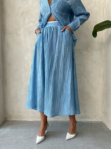 Pleated Wholesale Skirt - Blue | Topshow #4