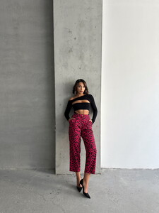 Topshow Fuji Black Leopard Printed Wholesale Pants #3