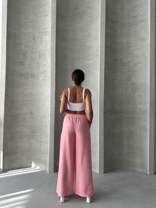 Topshow Pink Striped Linen Trousers #5