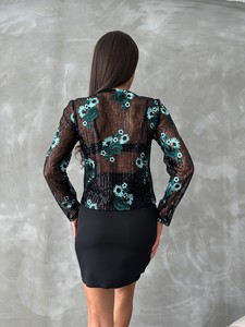 Topshow Black Emerald Embroidered Wholesale Blouse #5