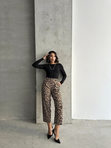 Topshow Mink Black Leopard Printed Wholesale Pants #3