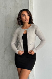 Topshow Gray Wholesale Knitwear Wholesale Jacket #1