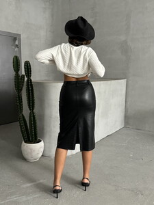 Topshow Black Snake D. Leather Wholesale Skirt #5